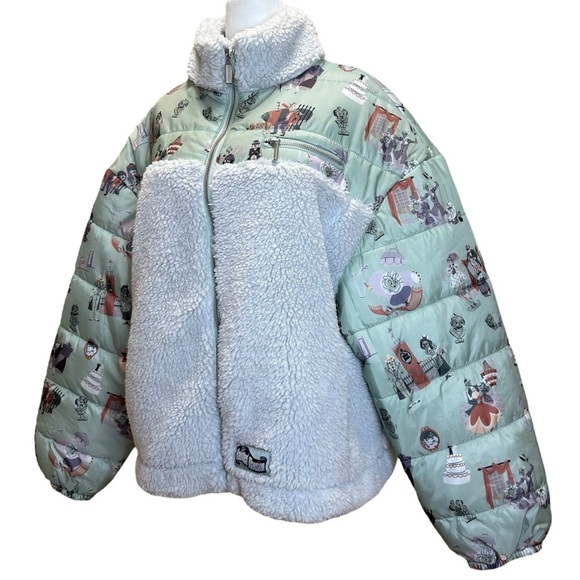 Disney Parks “The Haunted Mansion” Sherpa, Cropped Jacket - NWT, Size L, Multi - Picture 4 of 17